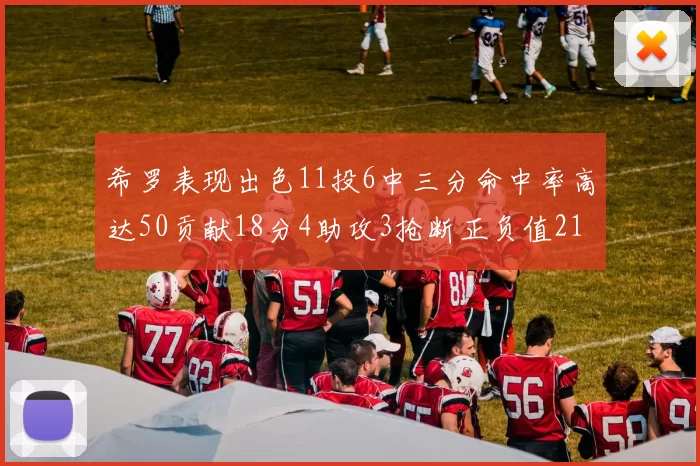希罗表现出色11投6中三分命中率高达50贡献18分4助攻3抢断正负值21